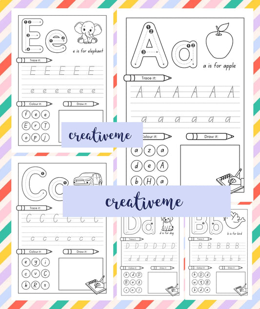 Letter tracing coloring sheets